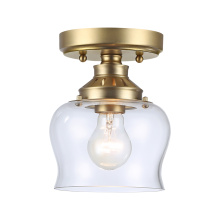 Golden Canada 3610-SF BCB-CLR - Wry Lighting Daphne 1-light Semi-Flush Mount in Brushed Champagne Brass